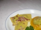 Home made filled ravioli preparred by our Chef
